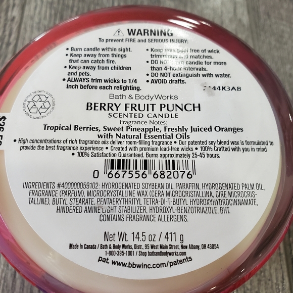 Bath and Body Works Berry Fruit Punch Candle - Picture 4 of 4